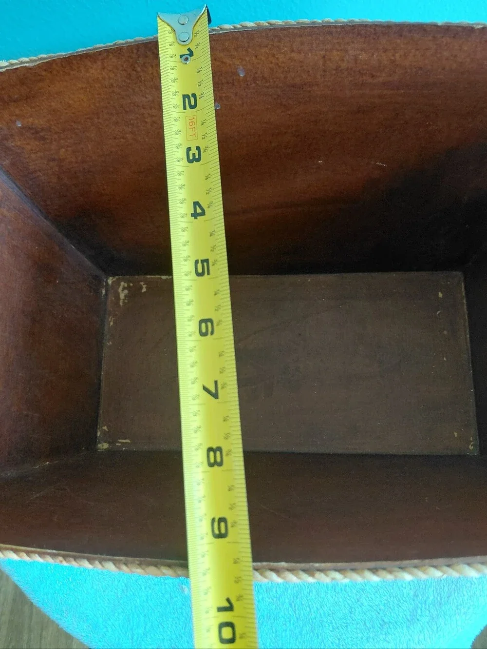Rare Made in Phillipines wood And Rattab basket Boho Statement